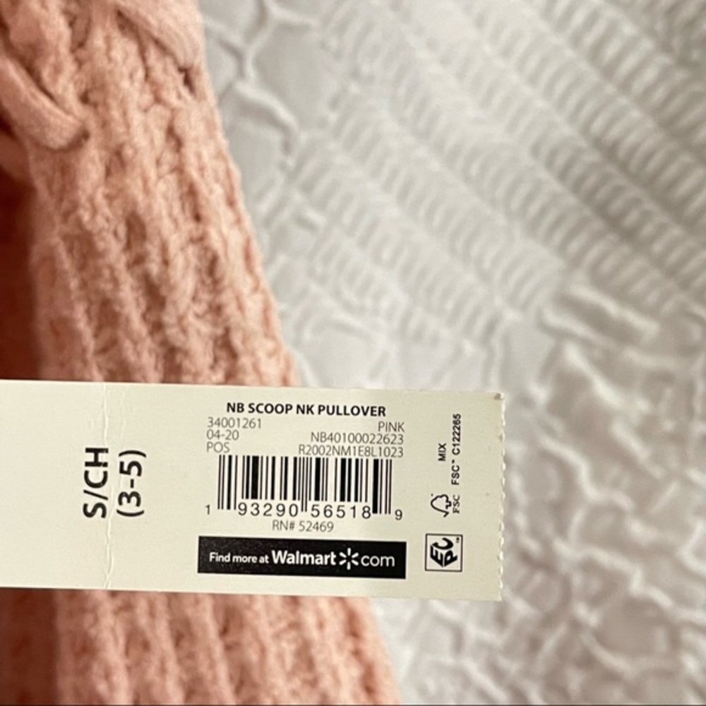 NWT! pink Crochet Knit Pullover Scoop Neck Long Sleeve Sweater Shirt - Picture 5 of 6